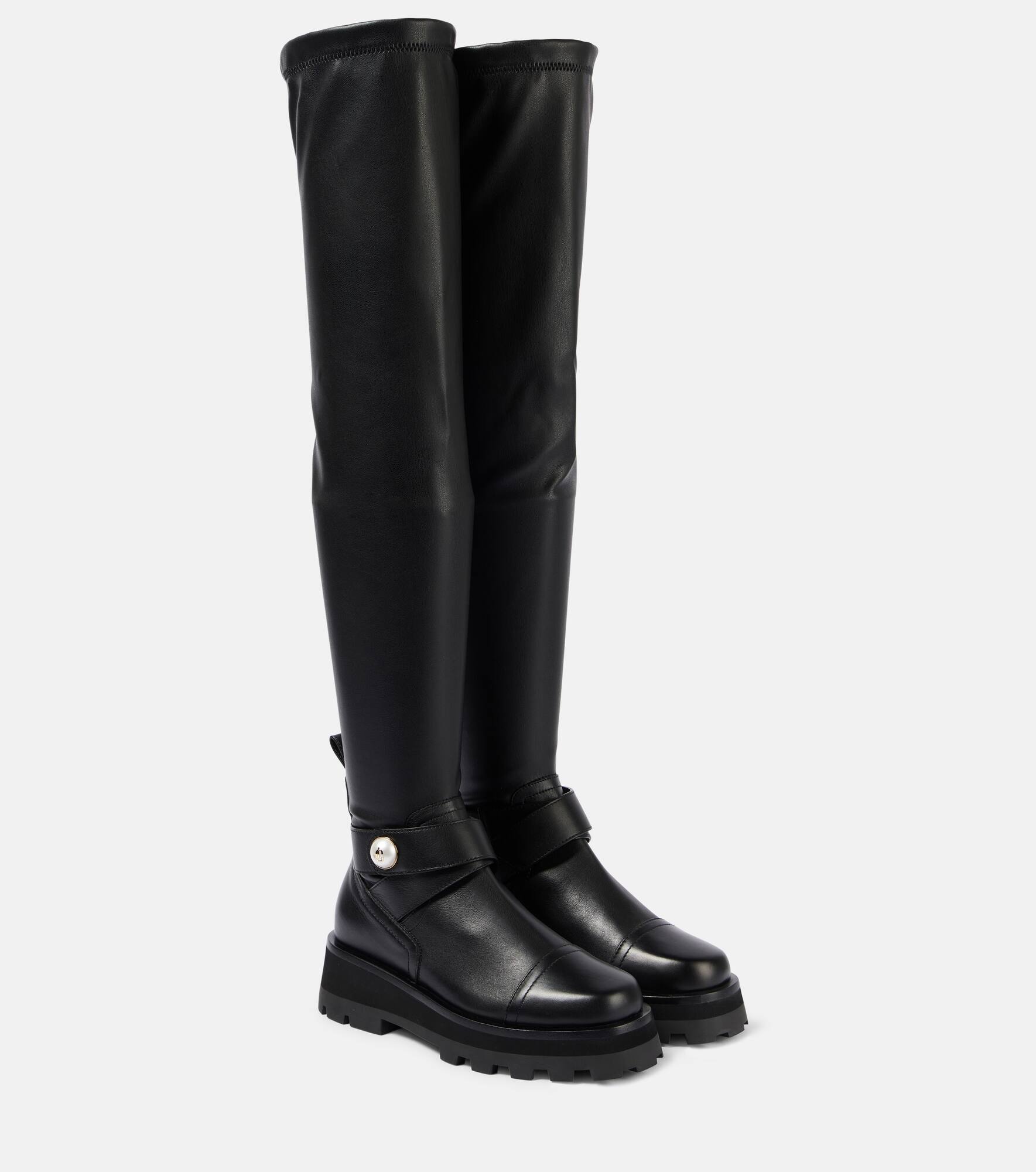 Meena leather over-the-knee boots - 1
