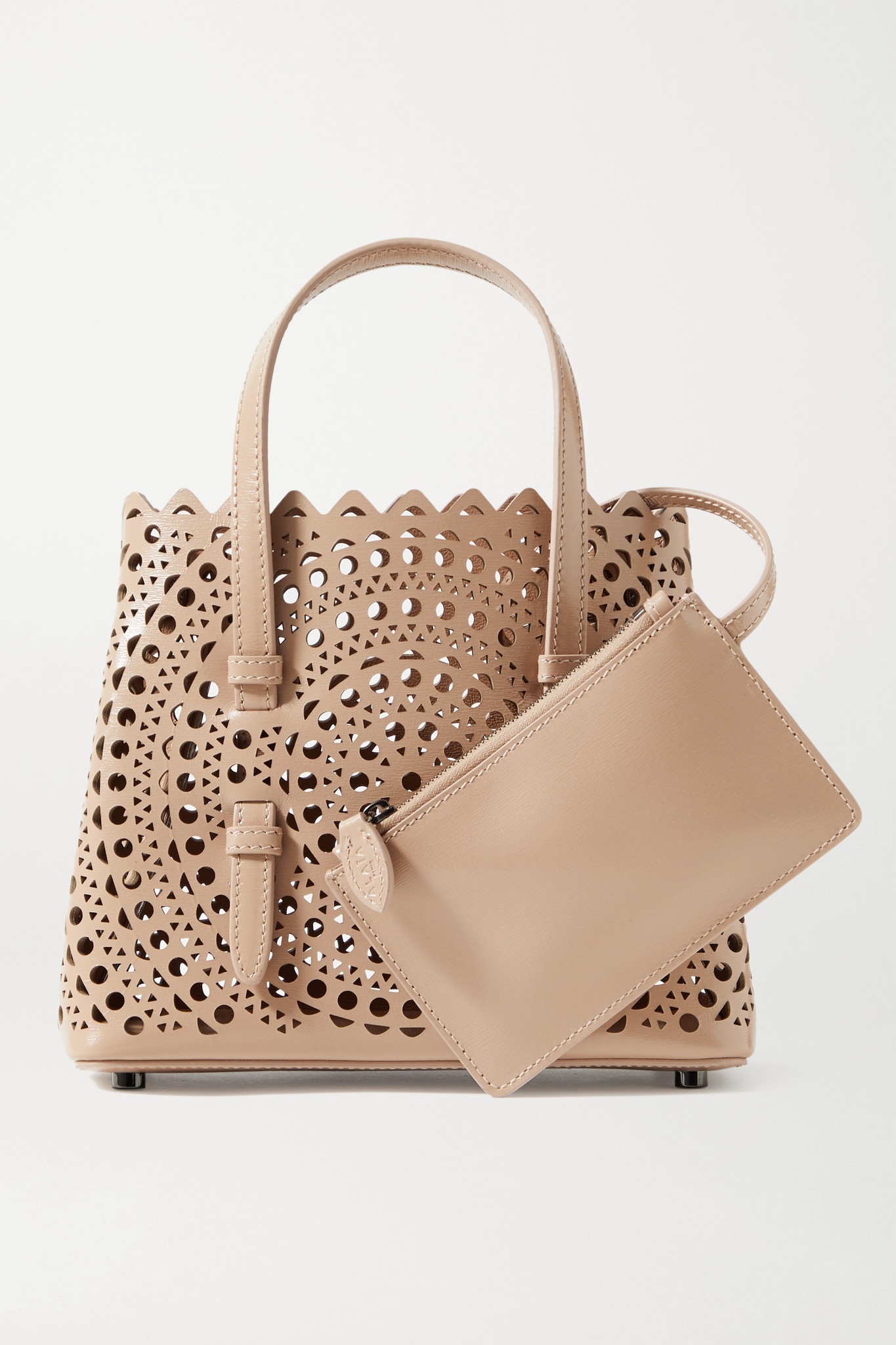 Mina 20 laser-cut leather tote - 6