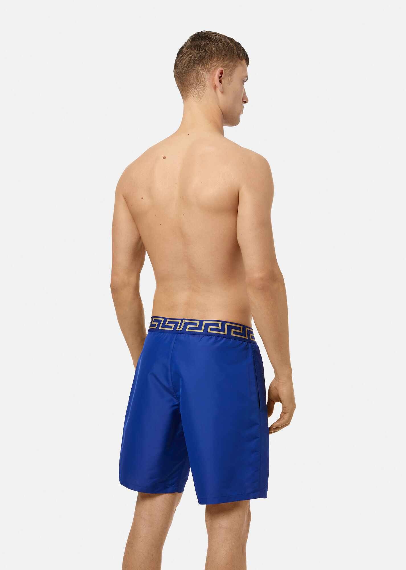 Mid-length Greca Border Swim Shorts - 3