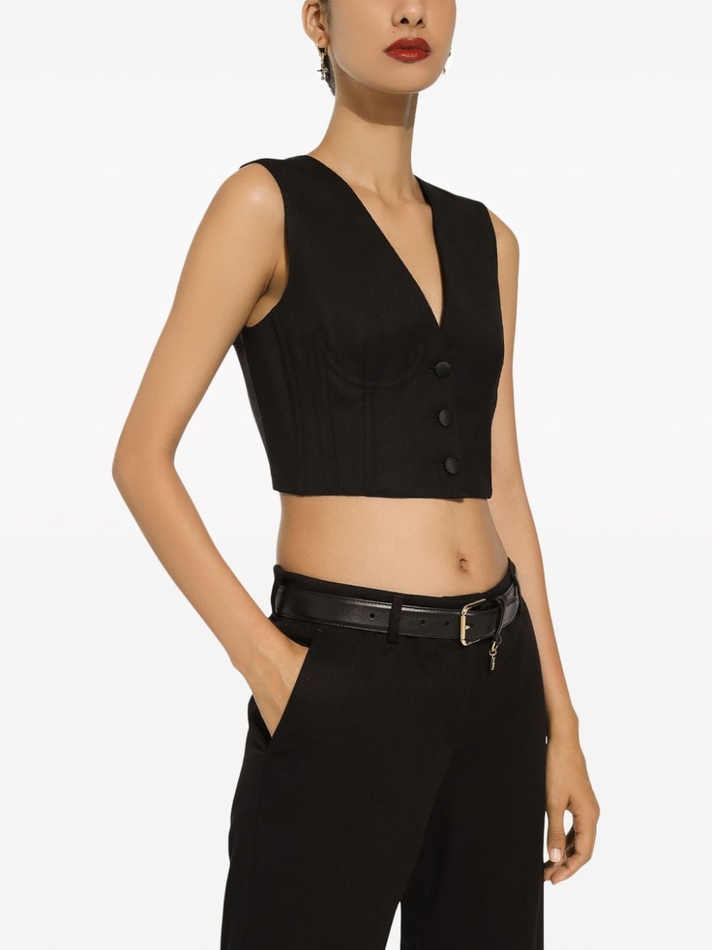 cropped bustier vest - 5