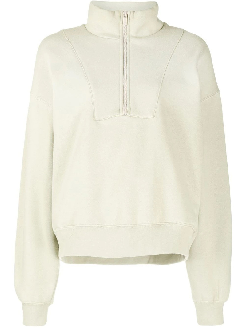 zip-front funnel neck jumper 1