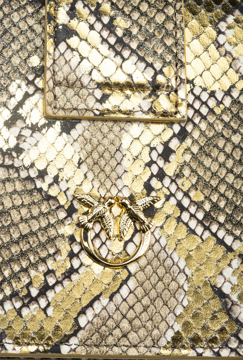PINKO GALLERIA LAMINATED REPTILE MINI LOVE BAG ONE 4