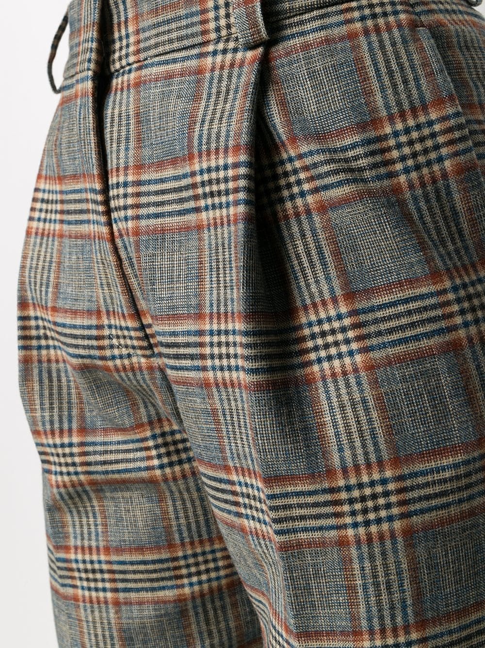 high-rise check-pattern trousers - 5