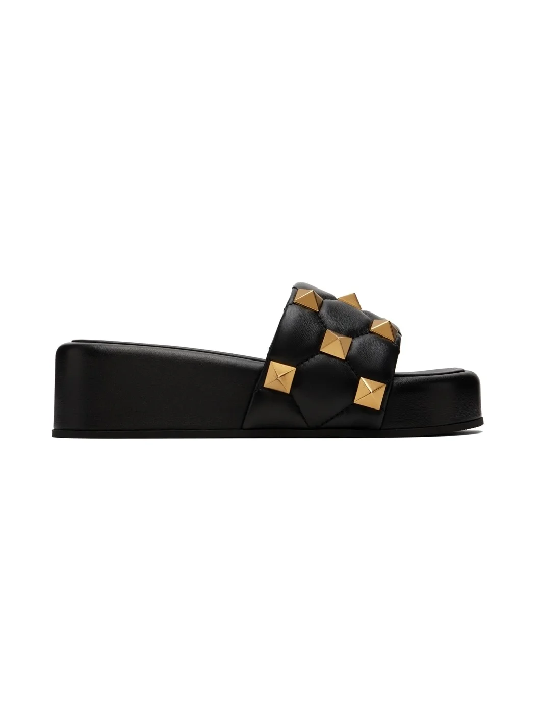 Black Roman Stud Slides - 1