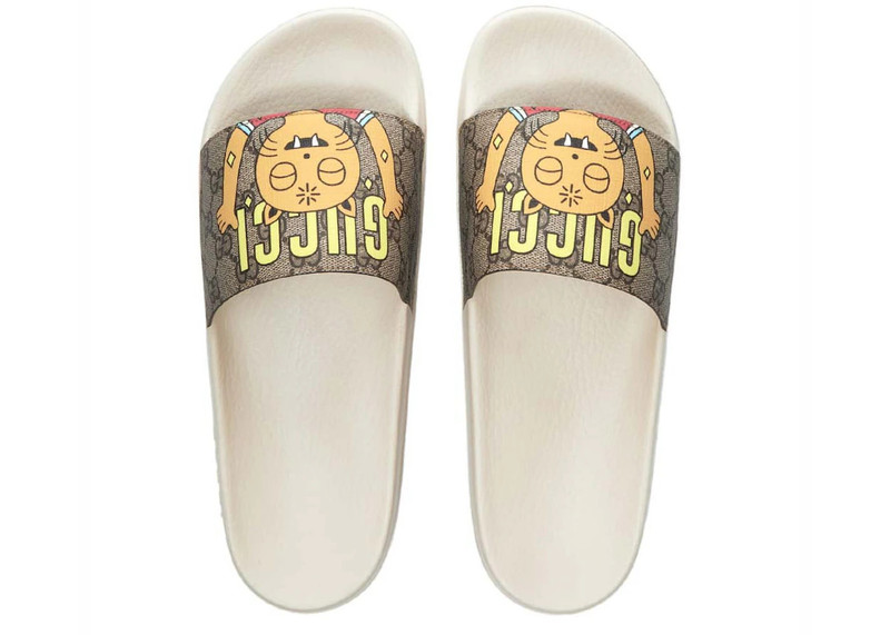 GUCCI Gucci x Pablo Delcielo Cat GG Supreme Slide Beige outlook