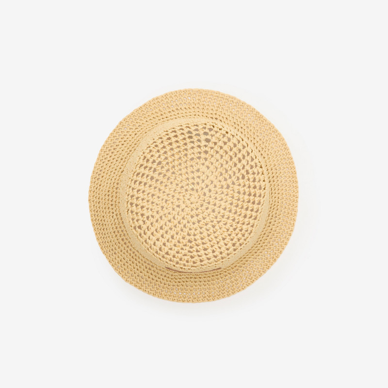 Burberry Knight Stamp Raffia-effect Bucket Hat outlook