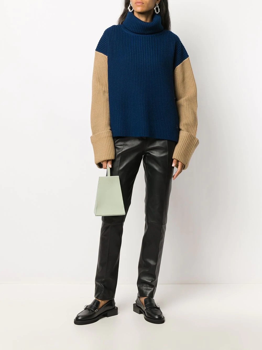 two-tone turtleneck jumper - 2