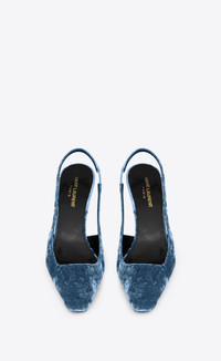 SAINT LAURENT blade slingback pumps in velvet | REVERSIBLE