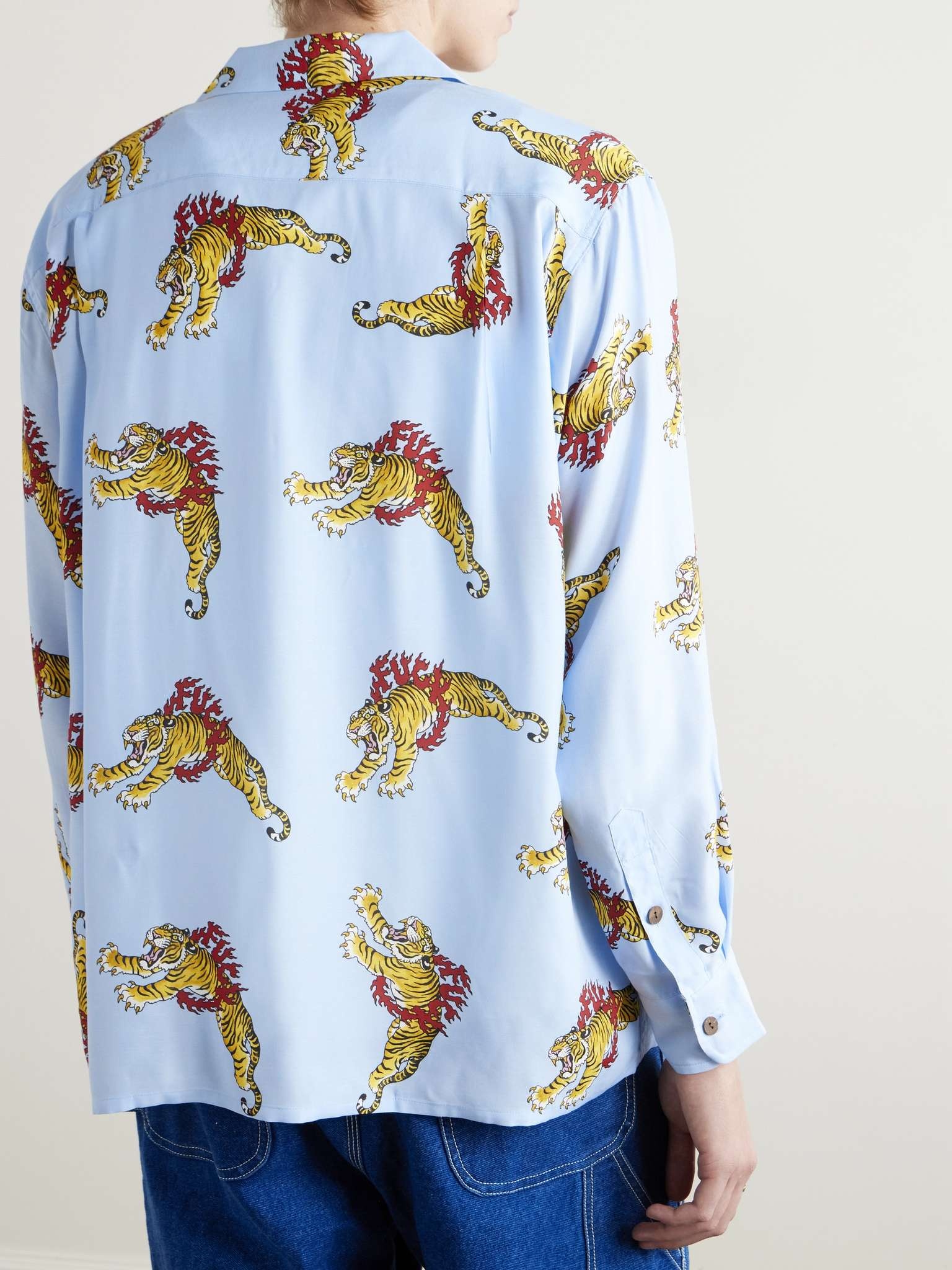 + Tim Lehi Convertible-Collar Printed Matte-Satin Shirt - 4