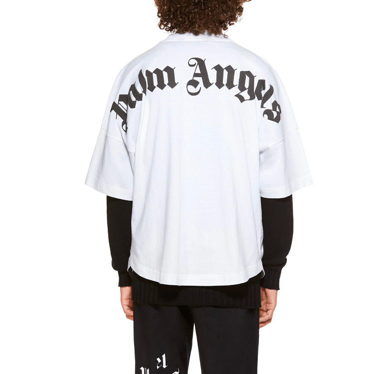 Palm Angels SS21 Classic Logo Over Tee 'White Black' PMAA002R21JER0010110 - 4
