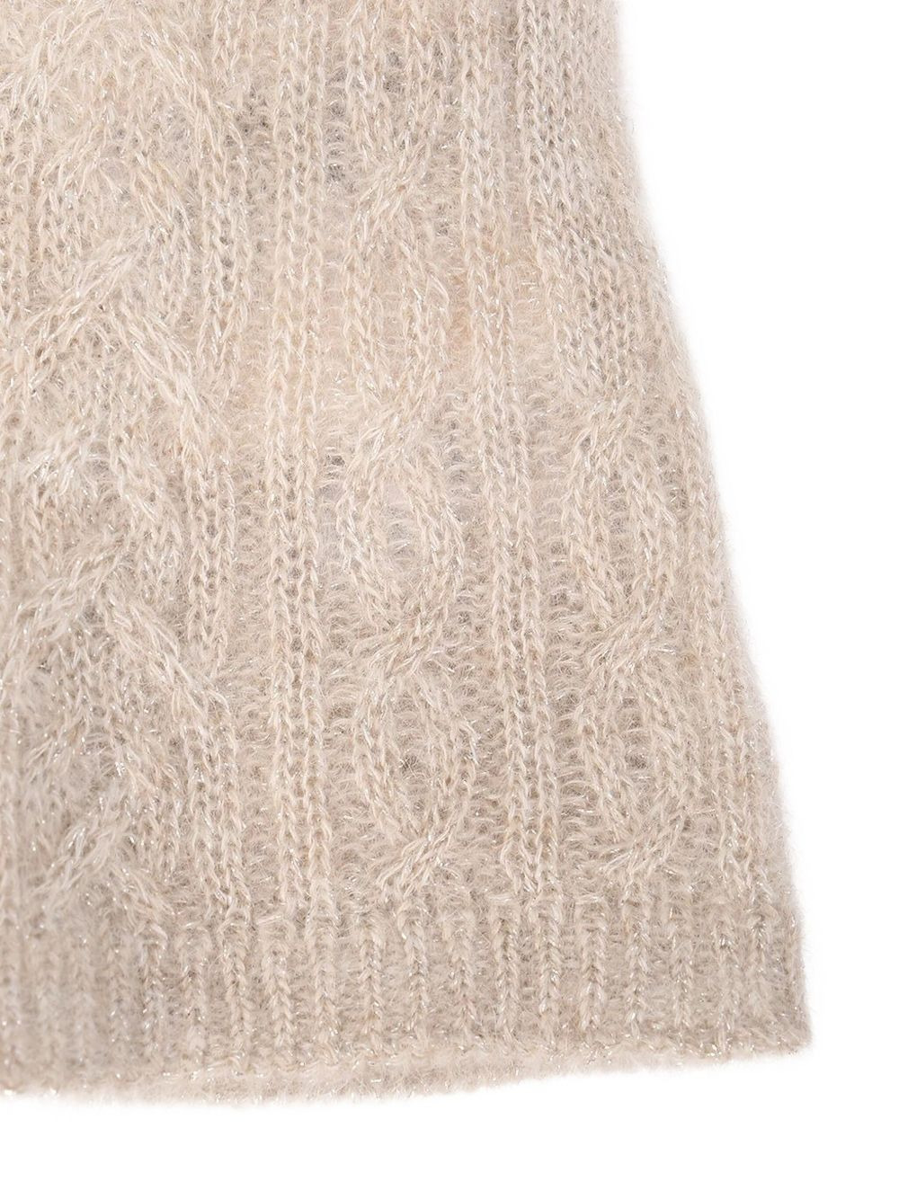 cable-knit long gloves - 3