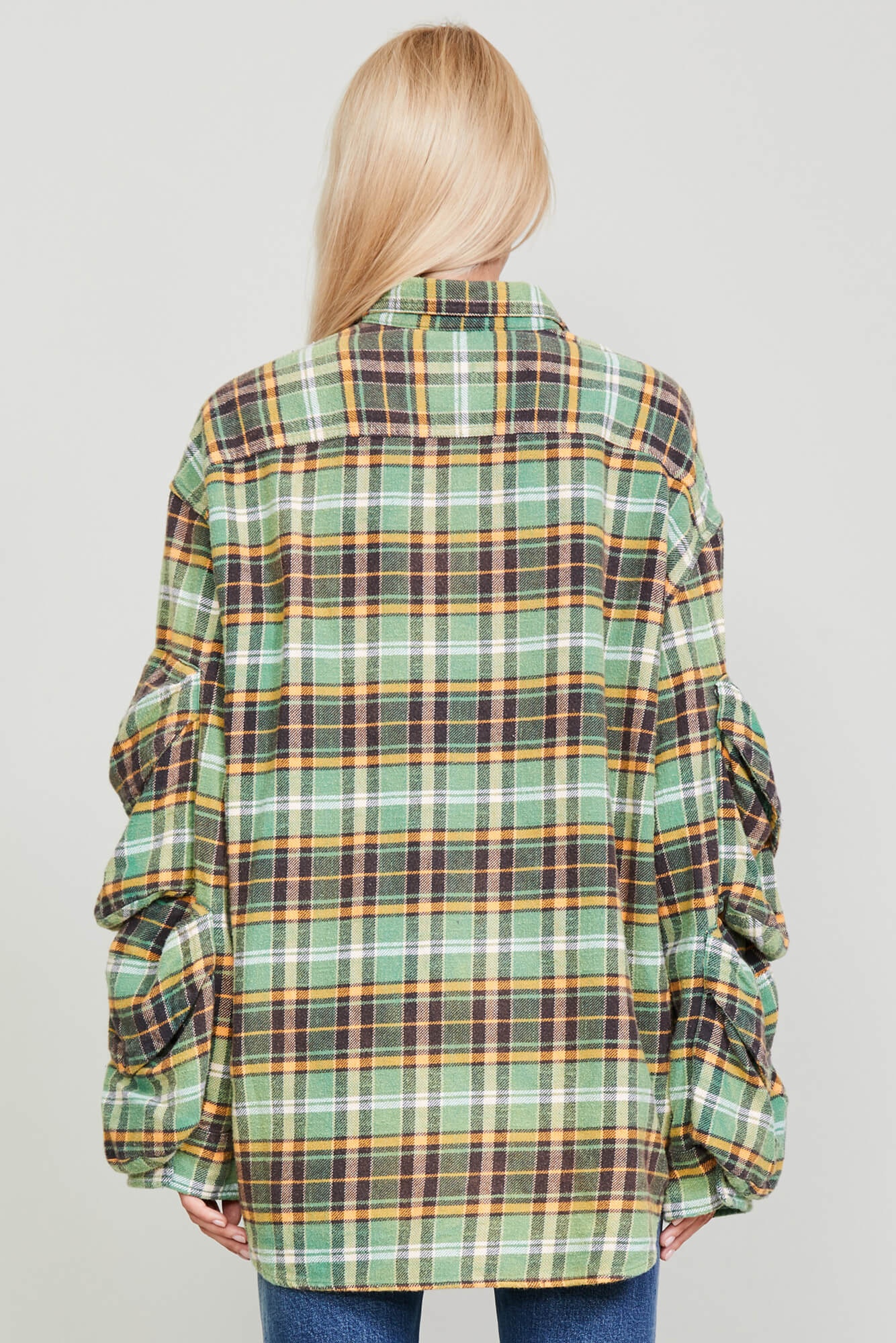 MULTIPOCKET WORKWEAR SHIRT - GREEN PLAID - 5