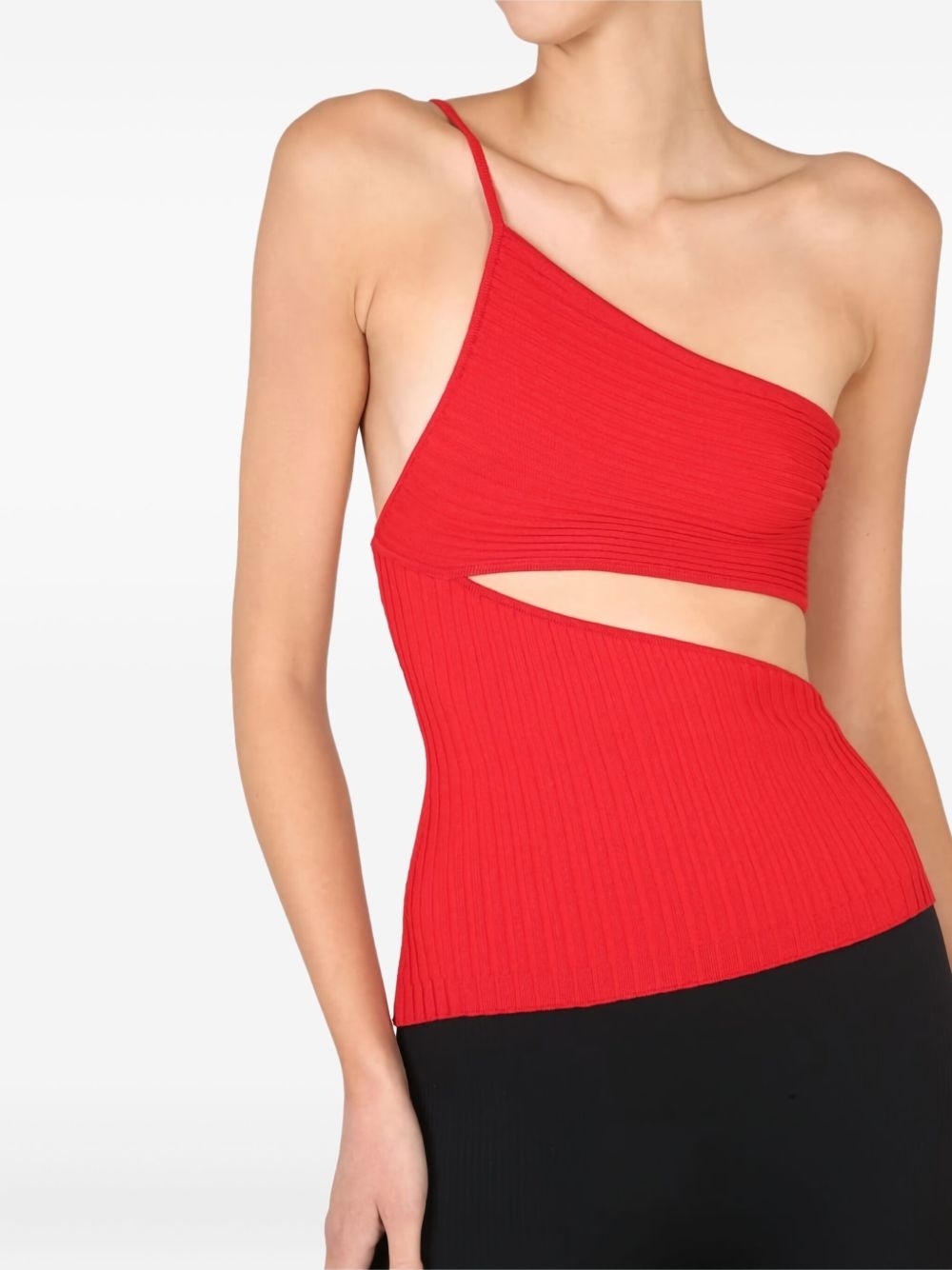 one-shoulder cut-out top - 4