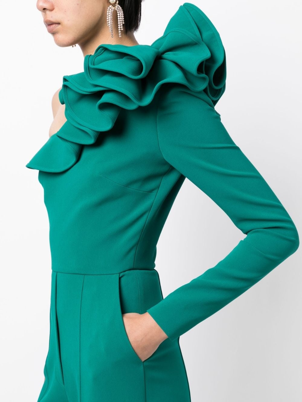one-shoulder ruffled jumpsuit - 5