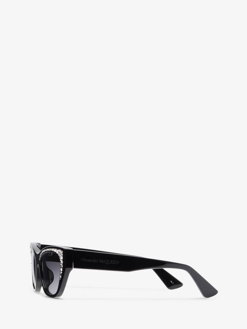 Women's Pavé Jewelled Sunglasses in Black/grey - 4