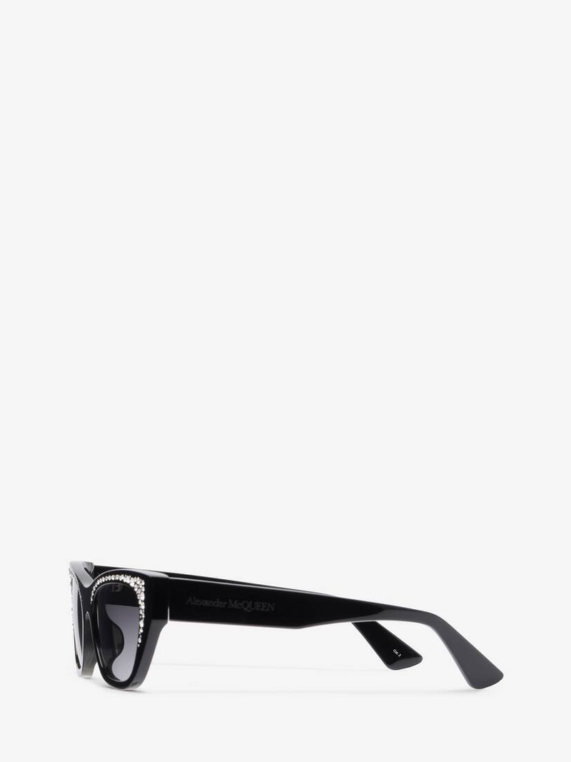 Women's Pavé Jewelled Sunglasses in Black/grey 4