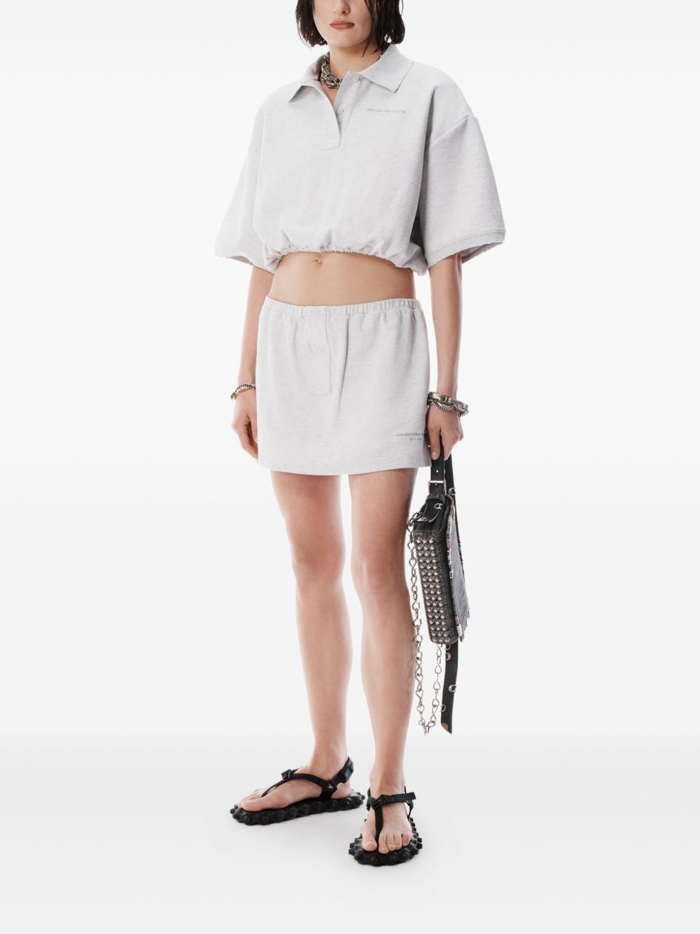 elasticated-hem polo top - 2