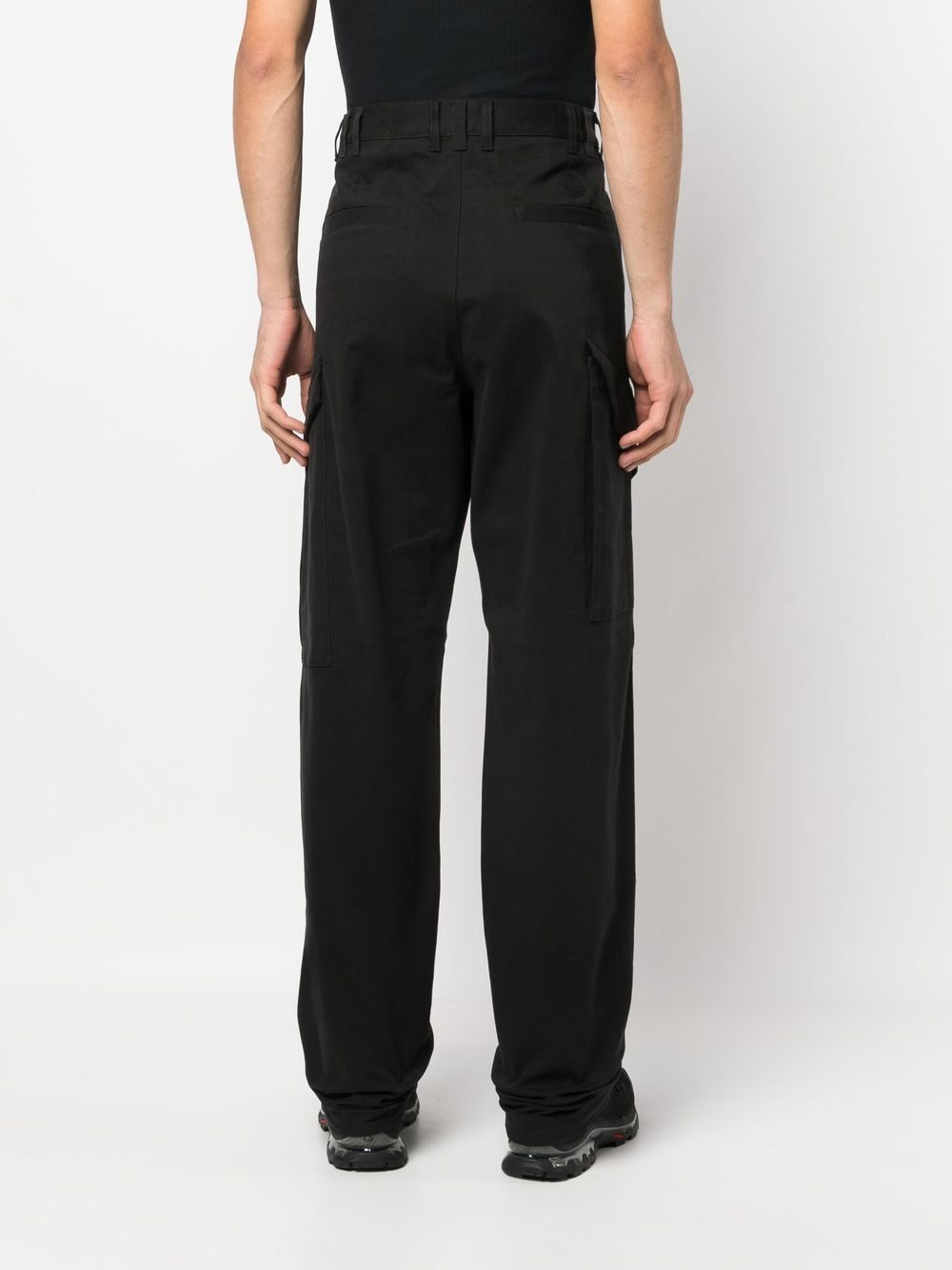 logo-patch straight-leg trousers - 4