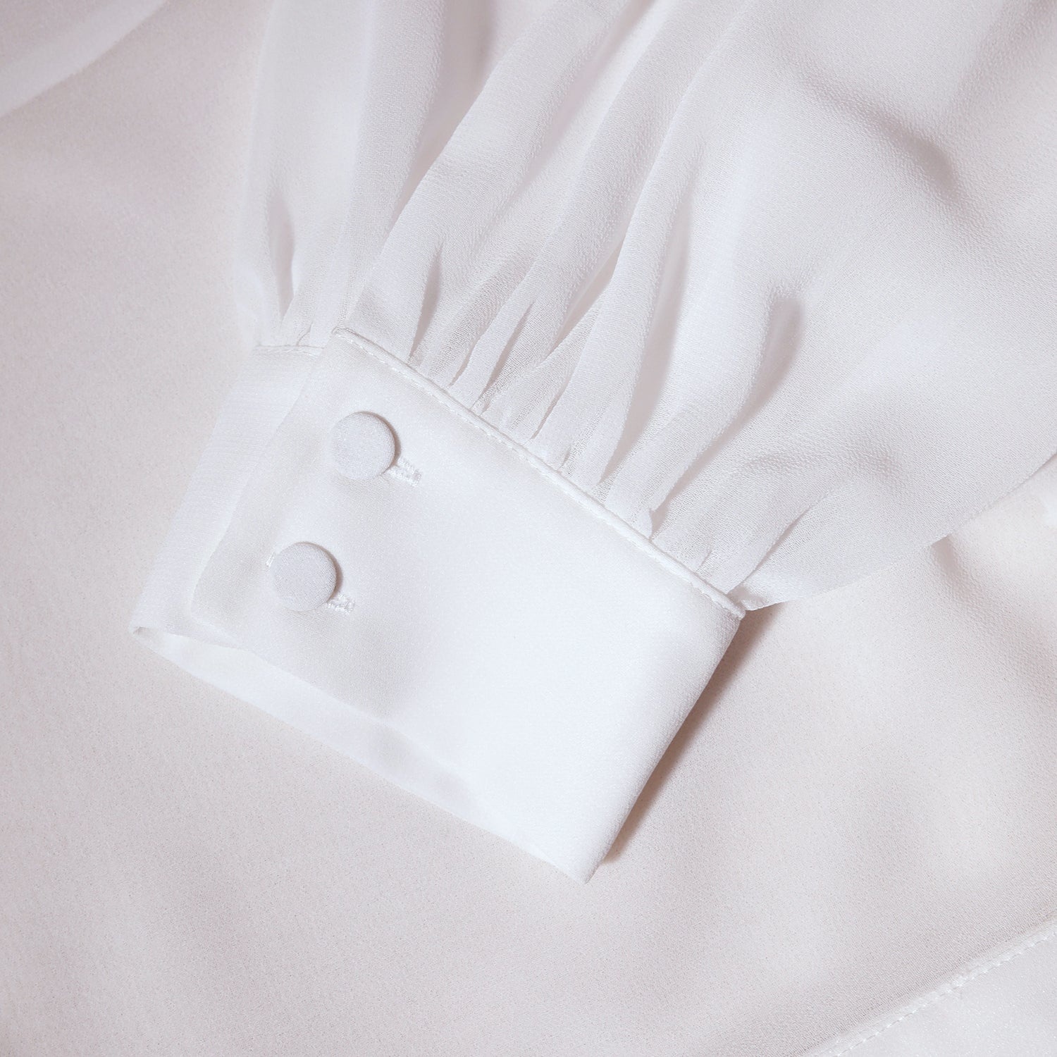 White Chiffon Rhinestone Detail Top - 6