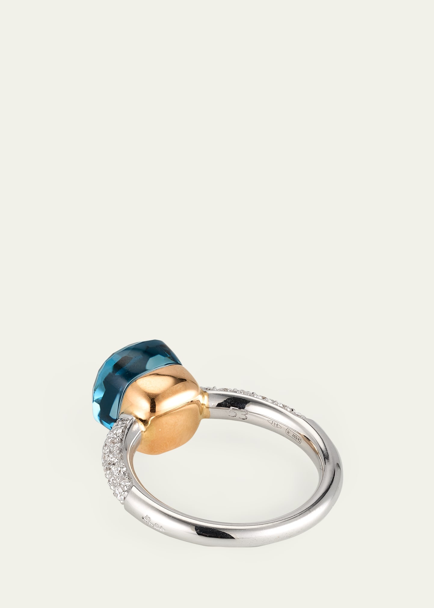 Nudo Petite 18K Gold Ring with London Blue Topaz and Diamonds - 4