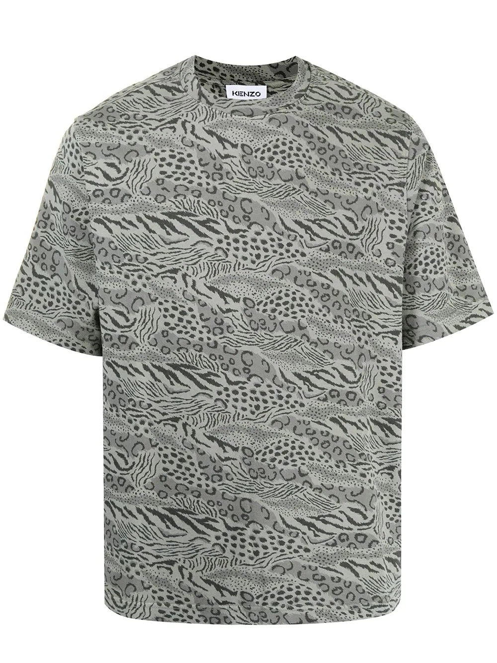 all-over animal-print T-shirt - 1