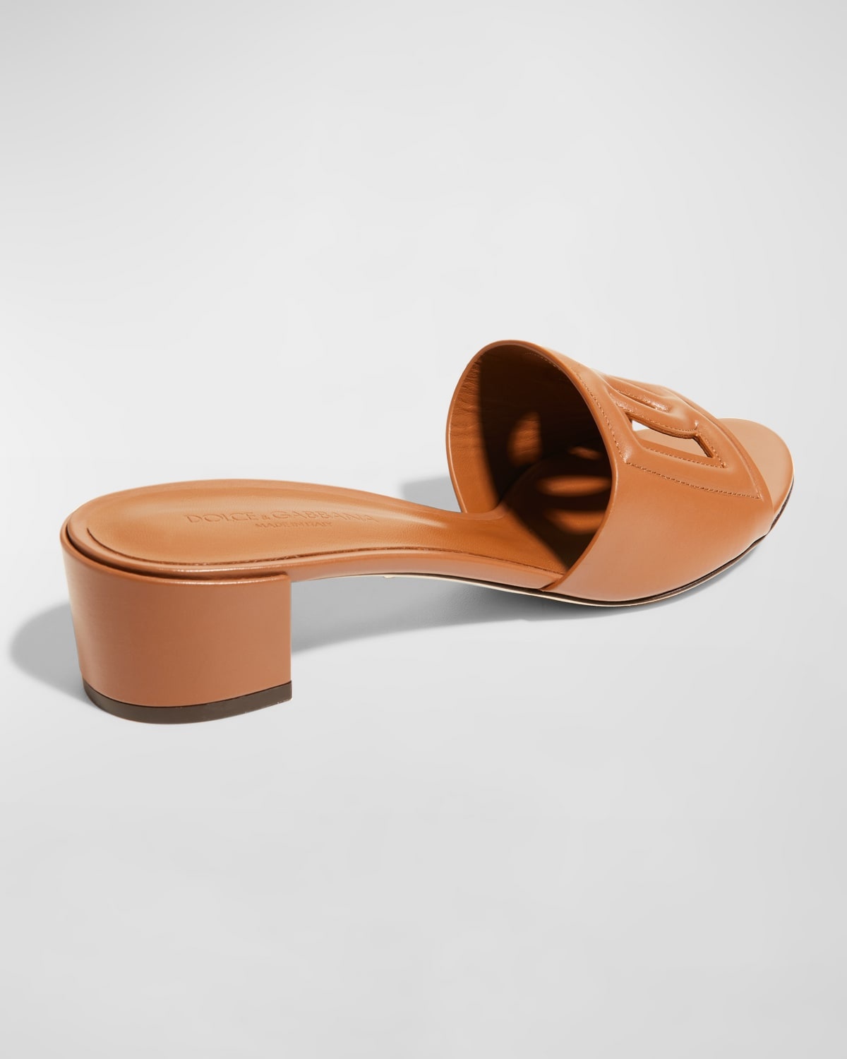 DG Cutout Leather Slide Sandals - 3