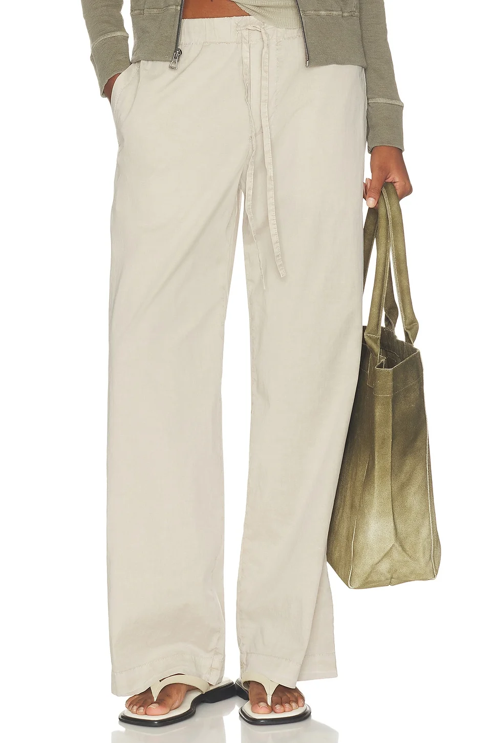 Cotton Linen Stretch Poplin Pant - 1