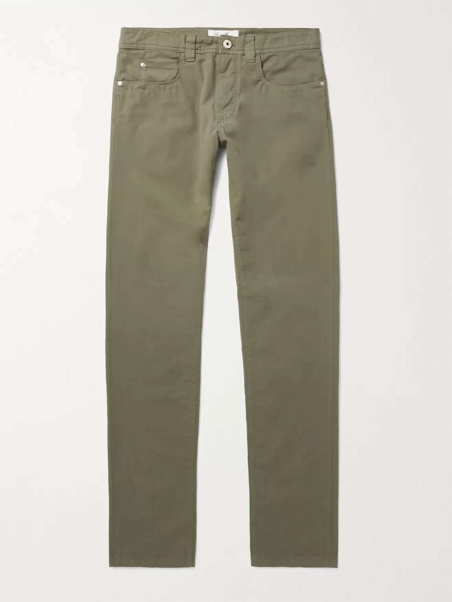 Slim-Fit Stretch-Cotton Trousers - 1