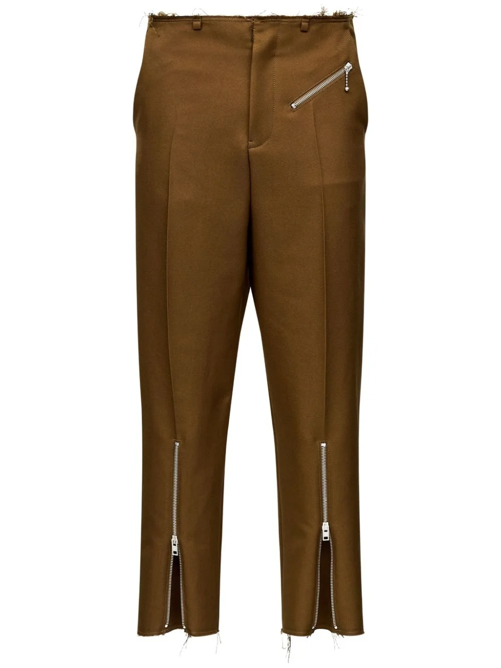 zip-detail tailored trousers - 1