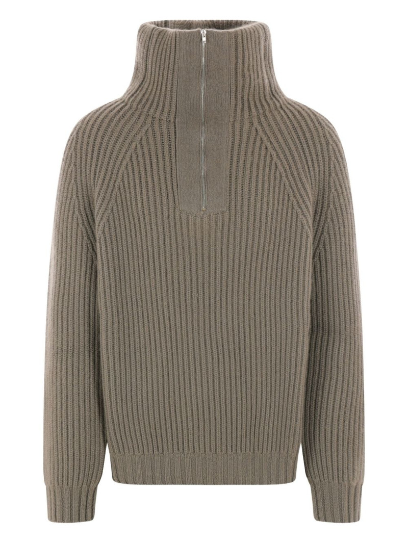 high-neck ribbed-knit sweater 1