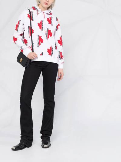 DSQUARED2 loose-fit logo-print hoodie outlook