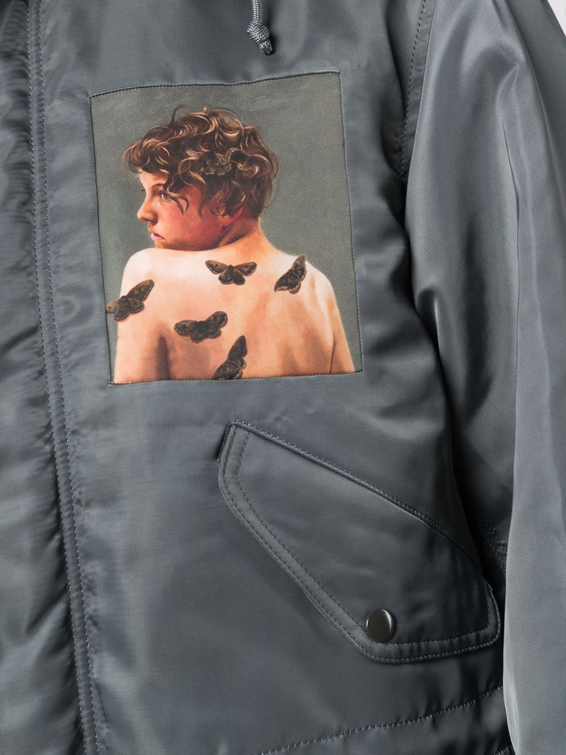 painterly-print hooded parka 5