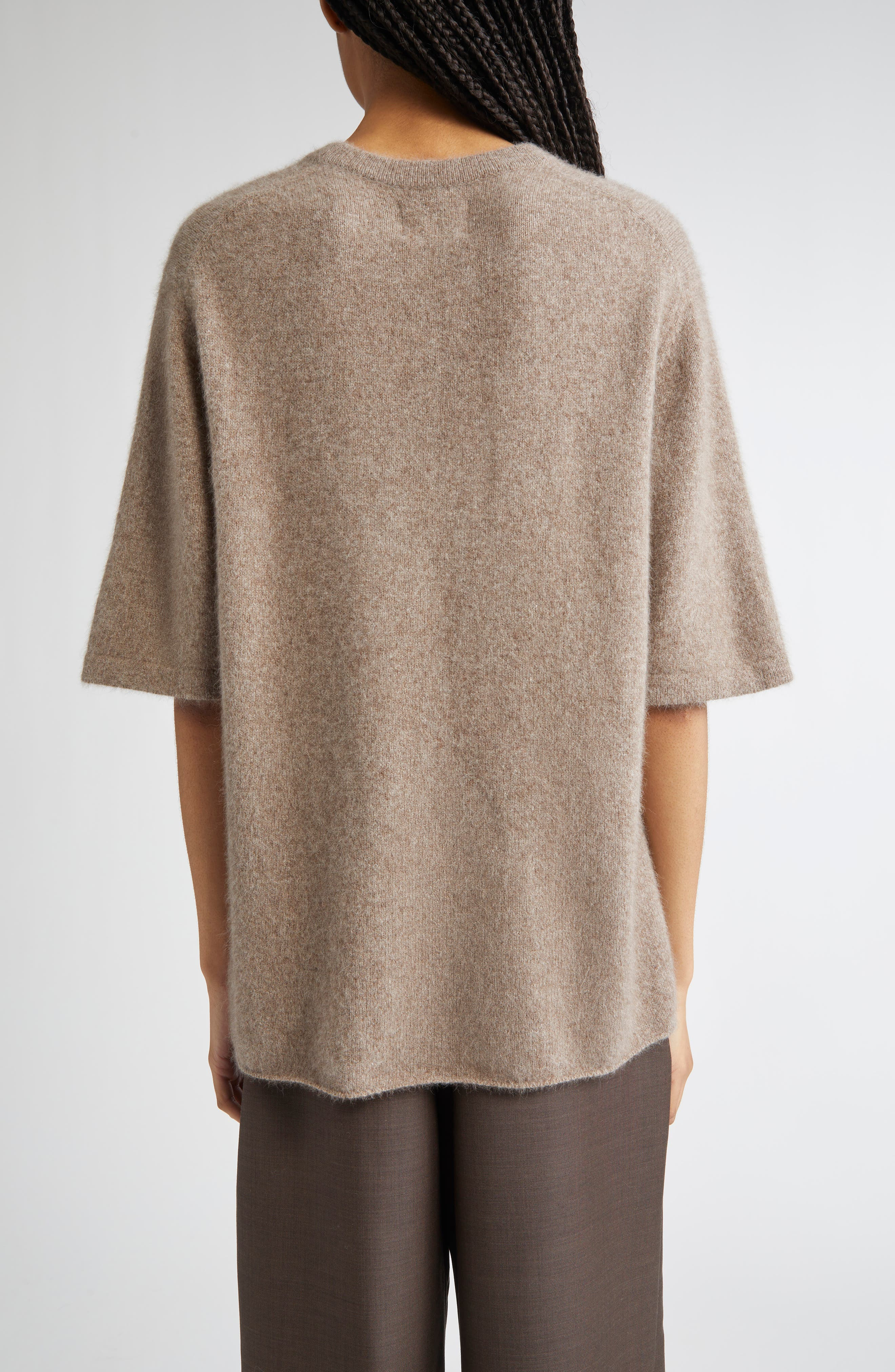 LOULOU DE SAISON Raven Mercerized Wool & Yak Hair Blend Sweater in Ashes Melange at Nordstrom - 2