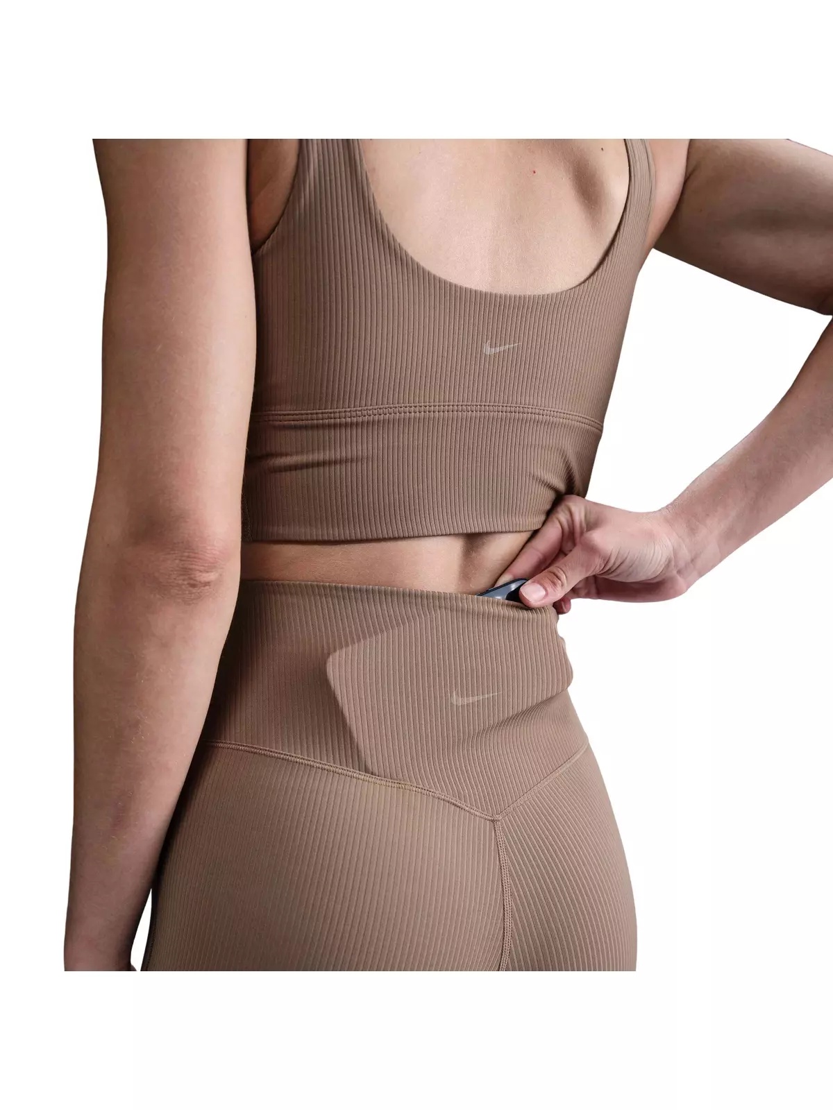 Women's Zenvy Rib Gentle-Support High-Waisted Flared Leggings-Brown - 6