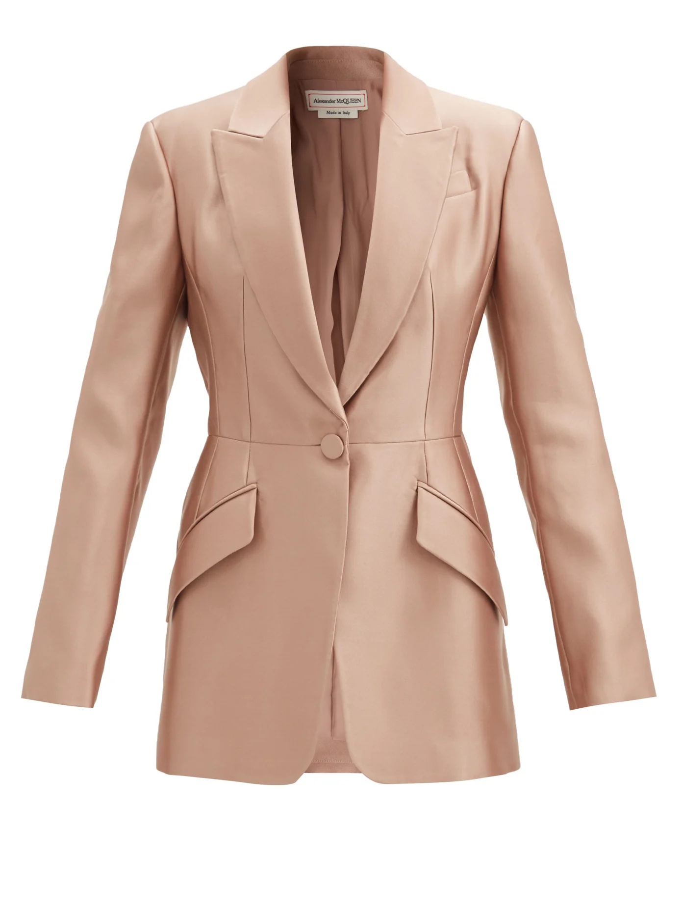 Silk-duchess satin single-breasted jacket - 1