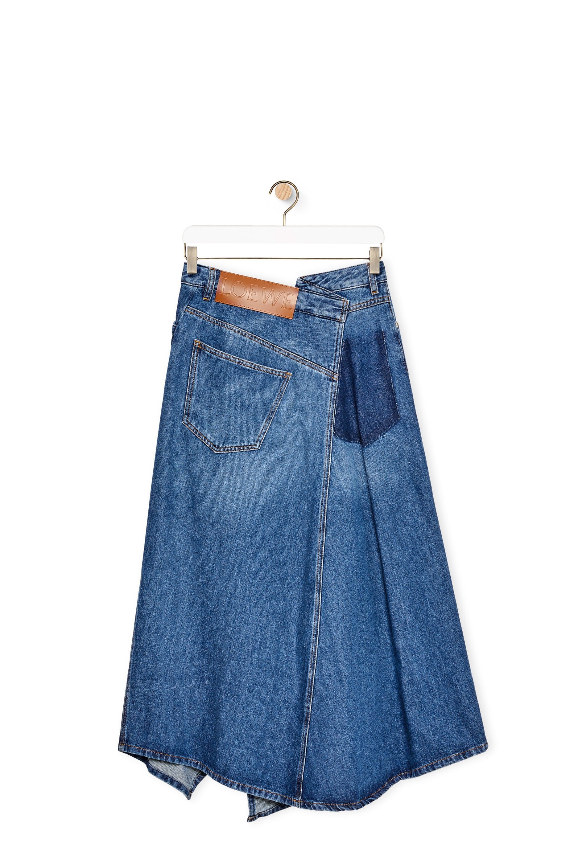 Deconstructed midi skirt in denim - 2