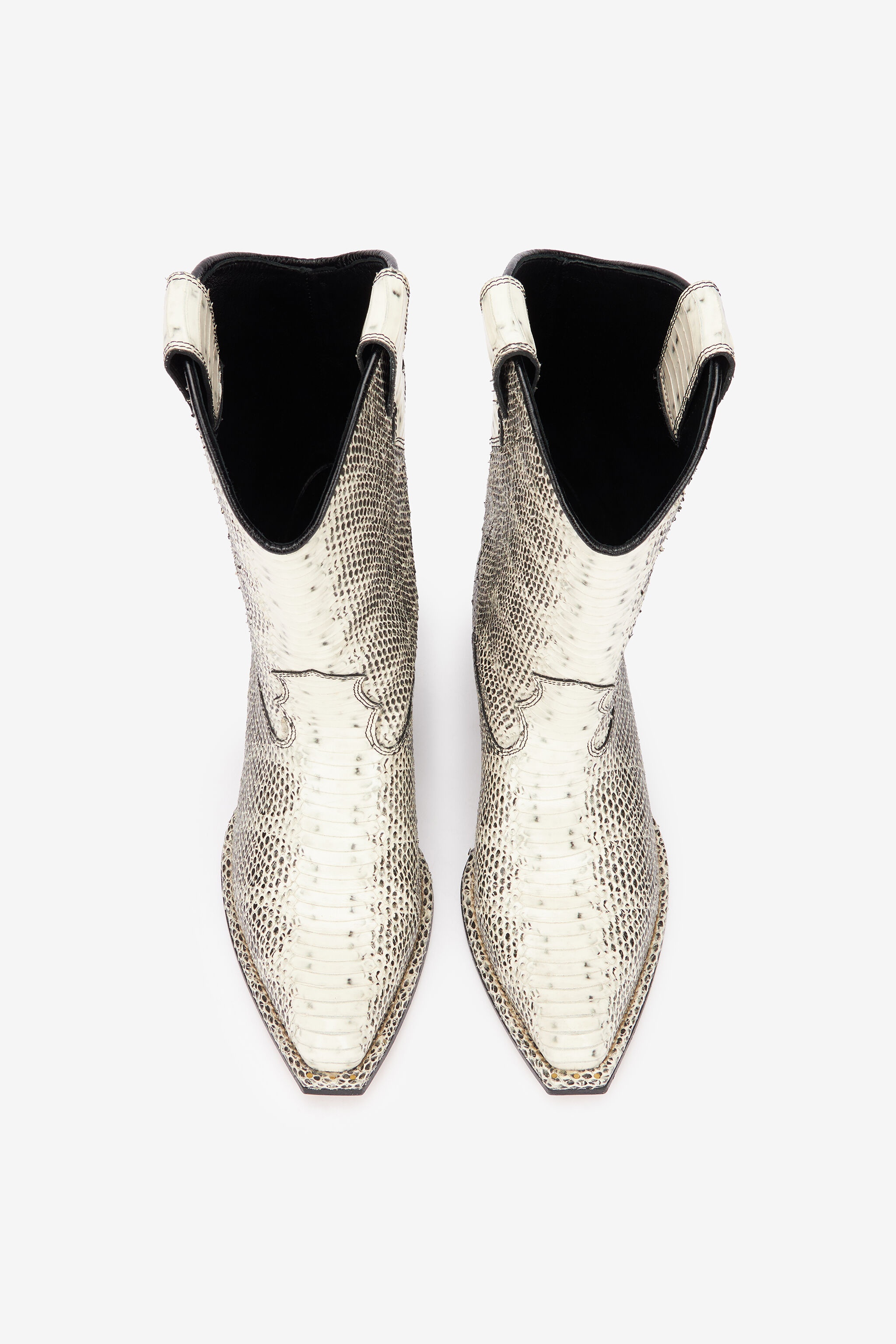 Printed Leather Texan Boots - 5