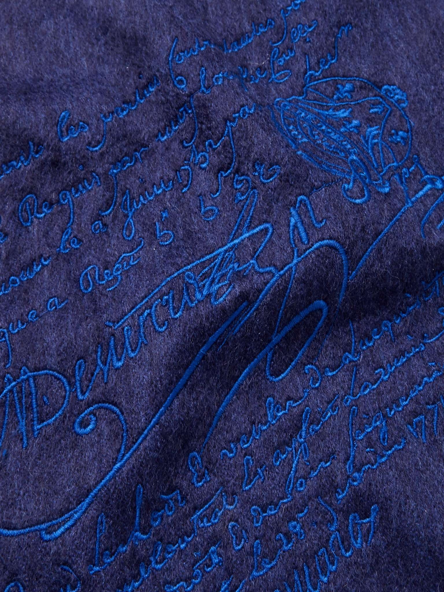 Embroidered Cashmere Scarf - 4