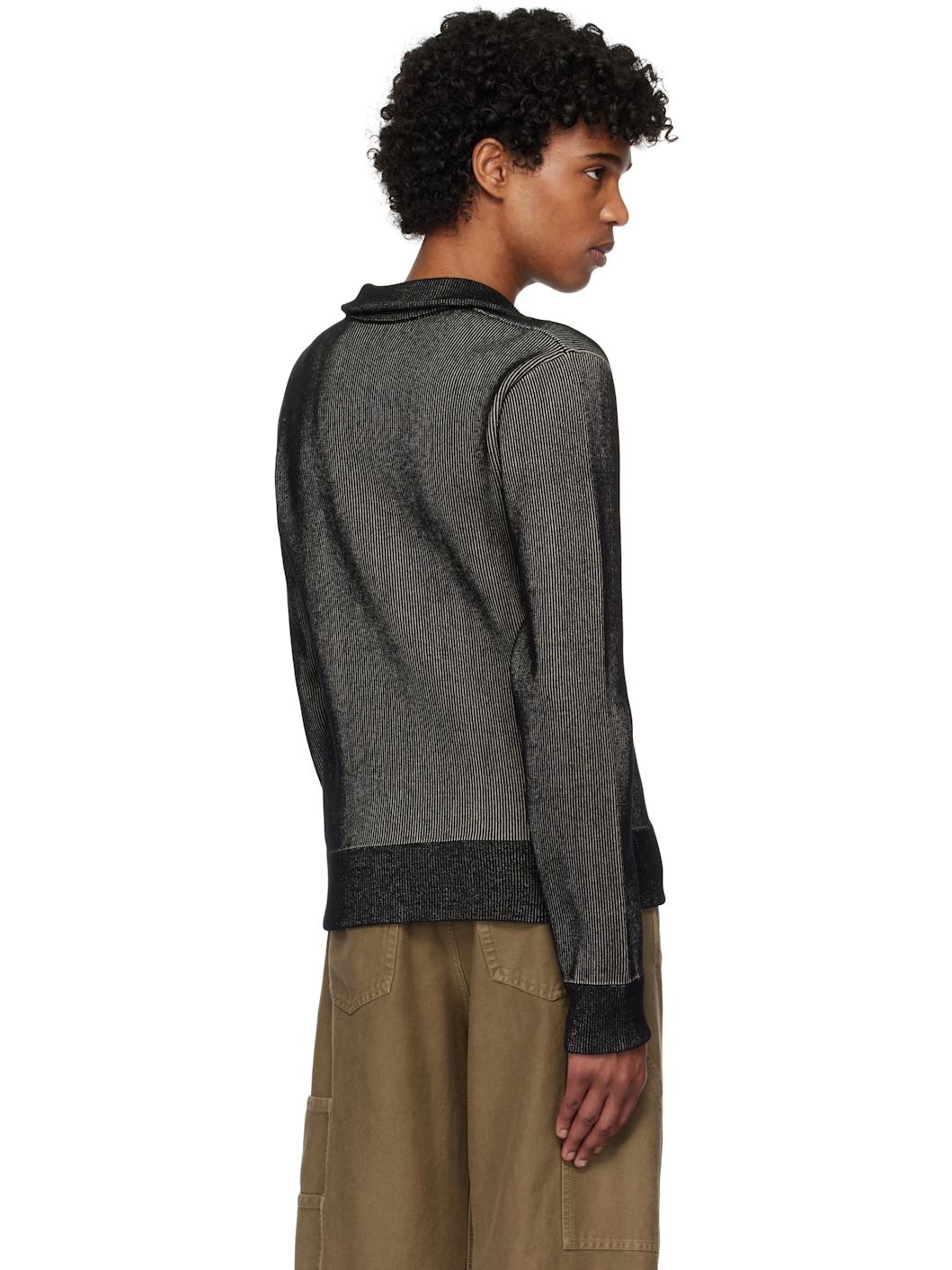 Dries Van Noten Black Zip-Up Sweater | REVERSIBLE