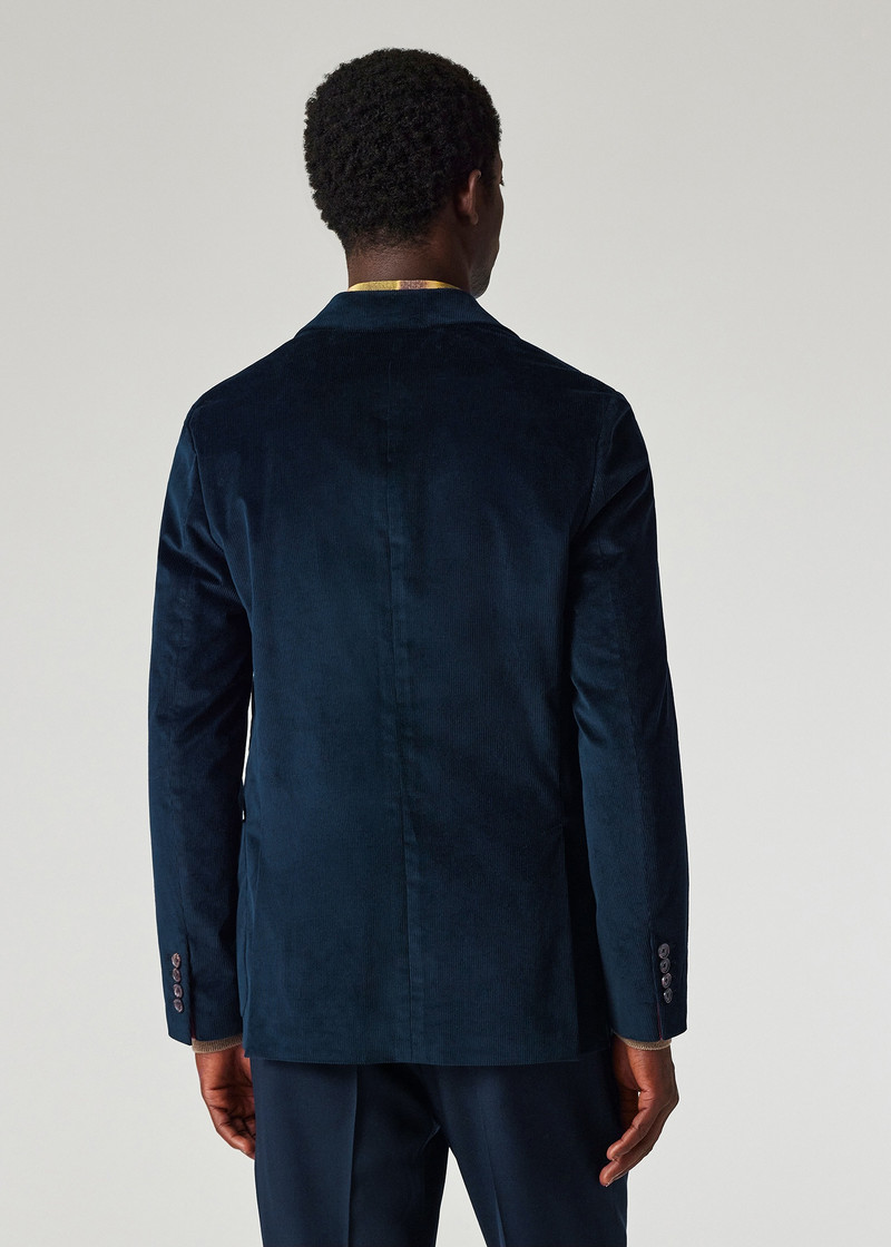 Navy Cotton-Blend Corduroy Unlined Blazer 7