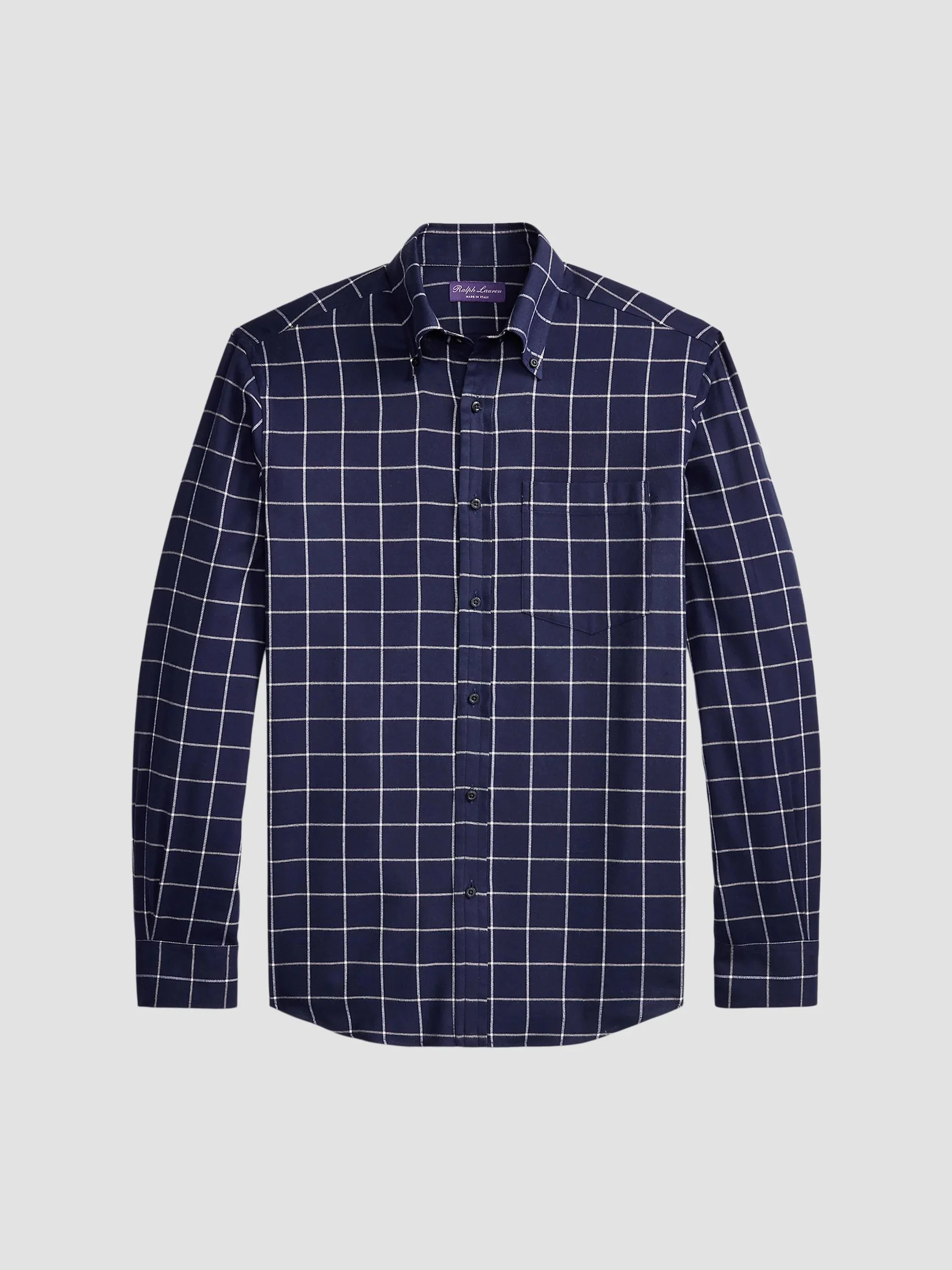 Men's Windowpane Cotton Oxford Shirt - Chairman Navy - 1