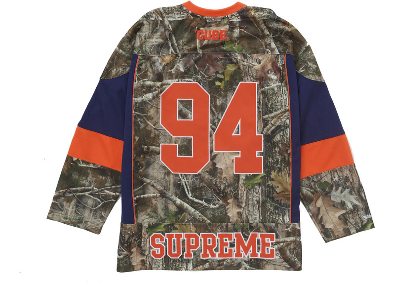 Supreme Supreme Mitchell & Ness NCAA Hockey Jersey Woodland Camo outlook