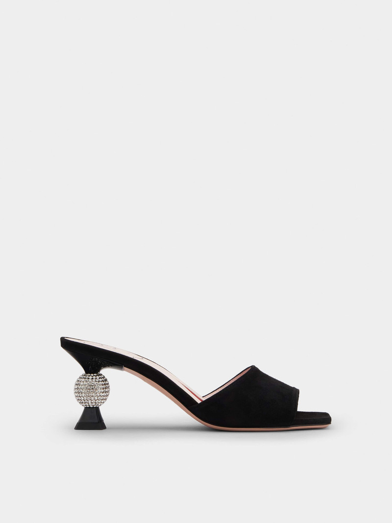 Vivier Marlène Strass Mules in Suede 1