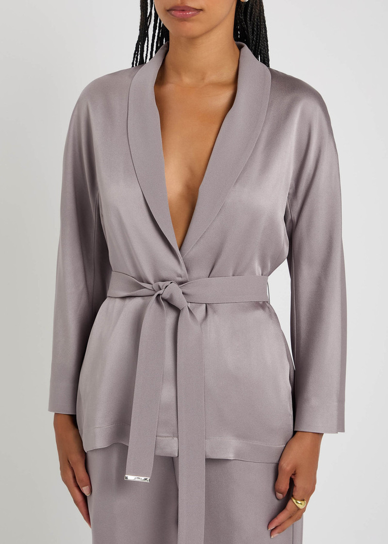 Herno Herno Belted Satin Blazer outlook