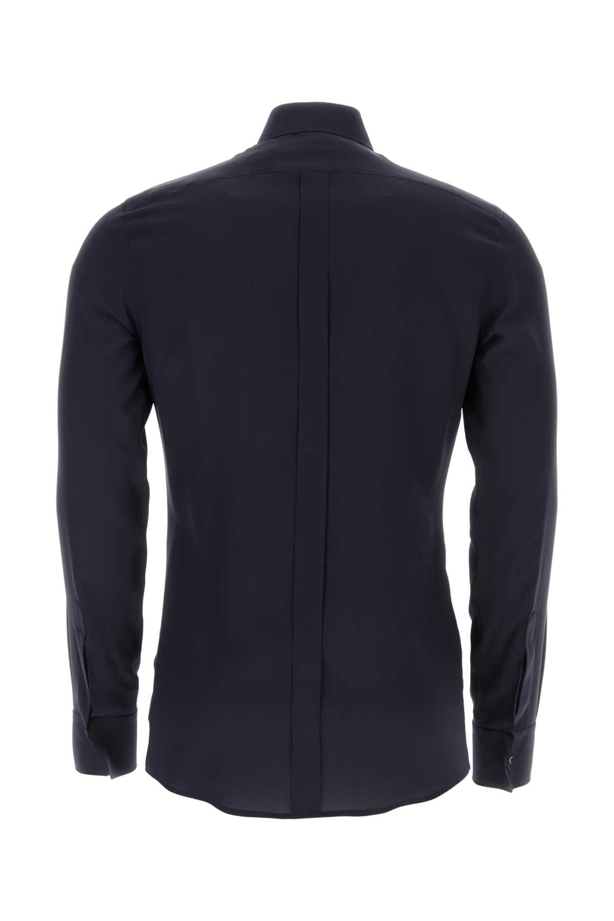 Dolce & Gabbana Men Midnight Blue Crepe Shirt - 2