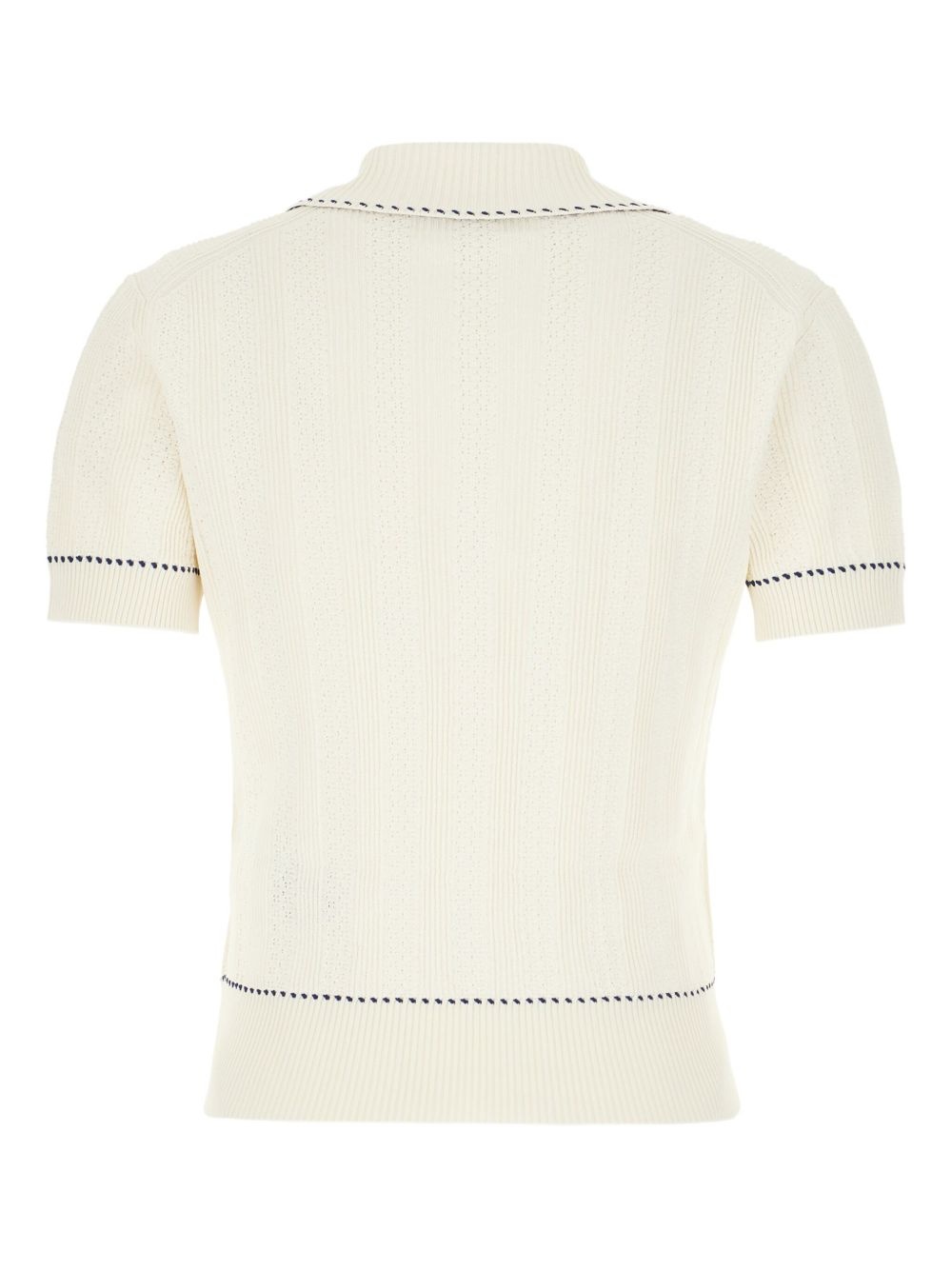 ribbed polo top - 2
