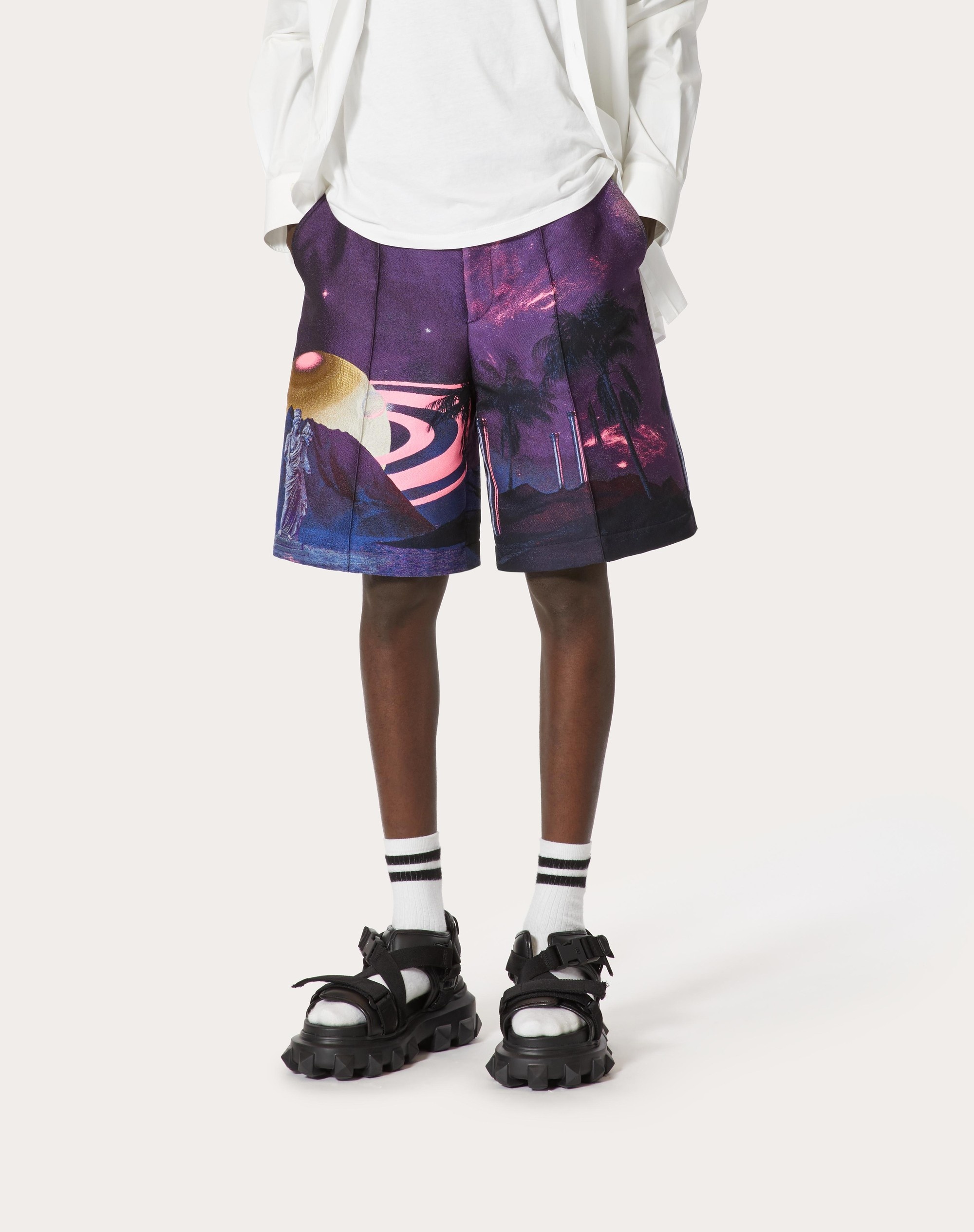 NYLON BERMUDA SHORTS WITH WATER NIGHTS PRINT - 3