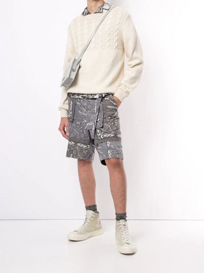 sacai paisley print Bermuda shorts outlook