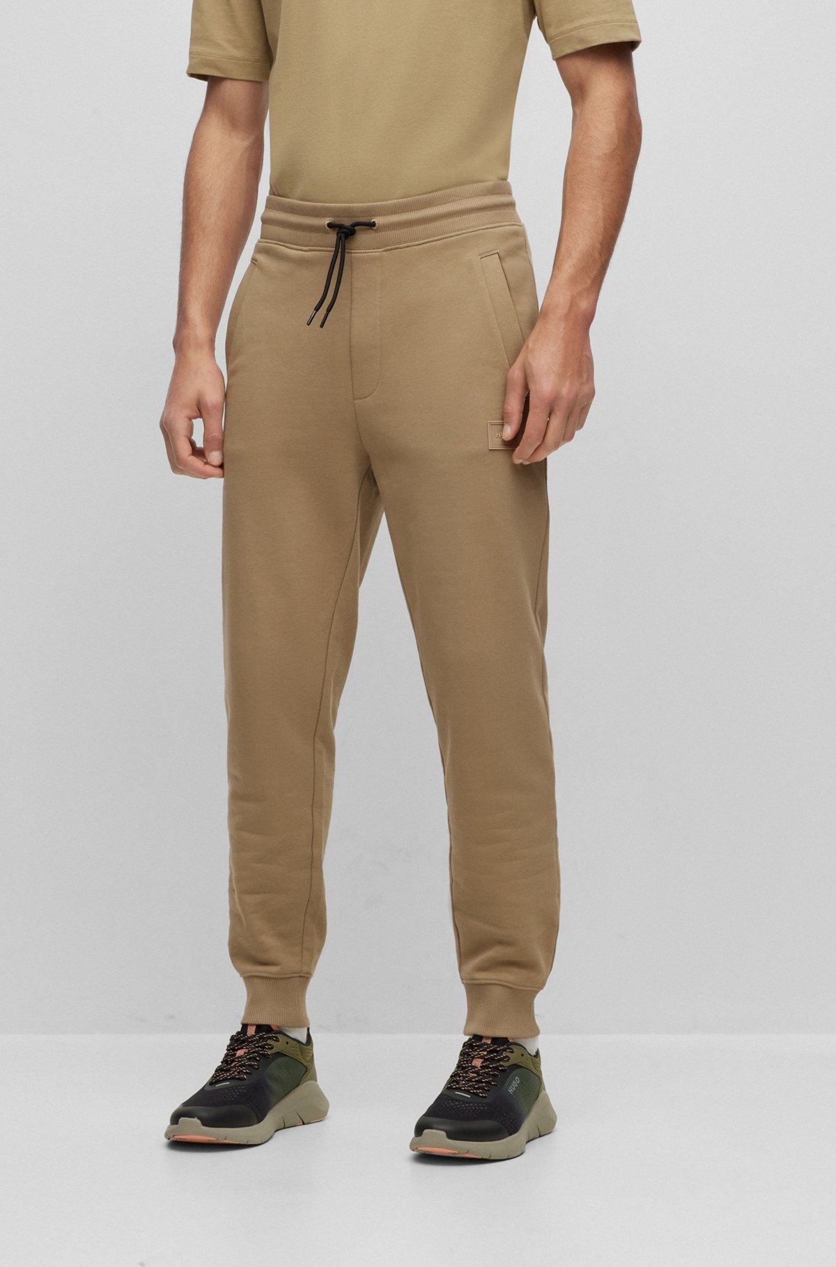 CUFFED TRACKSUIT BOTTOMS IN FRENCH TERRY WITH LOGO BADGE - 2