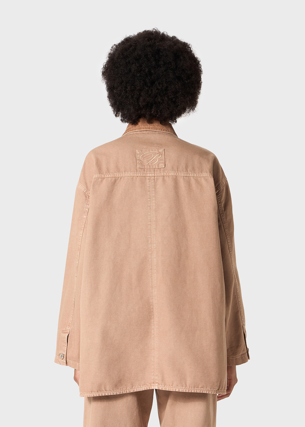 COTTON JACKET WITH BLUMARINE RHINESTONE LOGO - 4